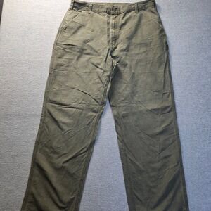 Carhartt B11 Work Dungaree Pants Mens 38x34 Moss Green Washed Duck